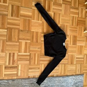 Super down S crop top mesh black